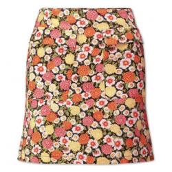 (C22) Nieuw retro vintage oranje bloemen rokje. Maat 38