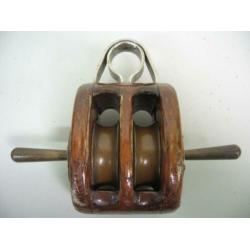 Houten blok, 2-schijfs, 16 - 20 mm, met belegpennen