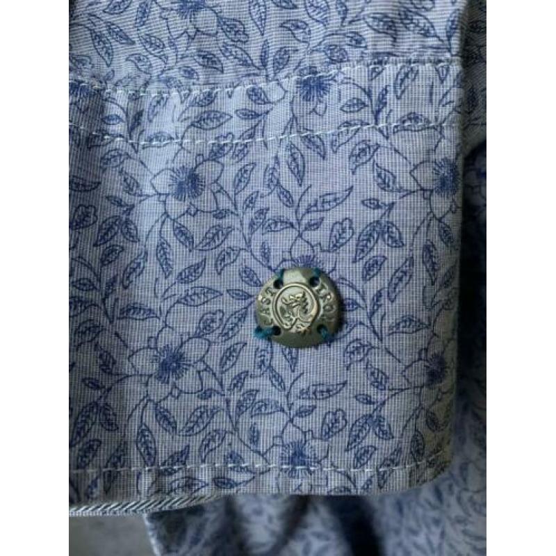 Cast iron blauwe herenblouse maat M