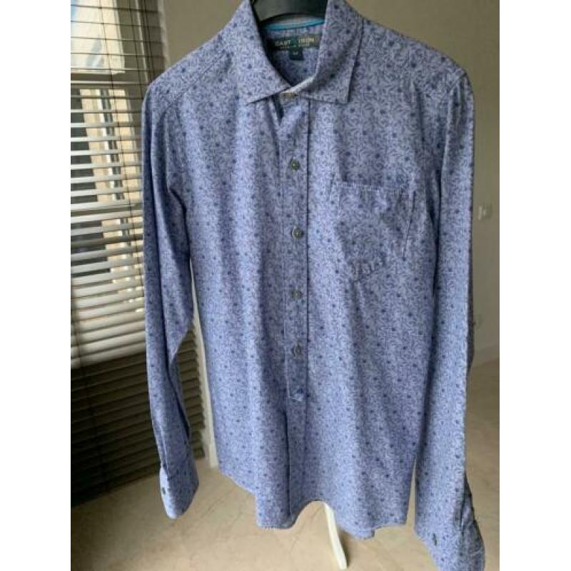 Cast iron blauwe herenblouse maat M