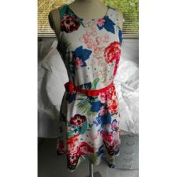 Bloemen vintage rockabilly pin-up 50s swingende jurk mt L.