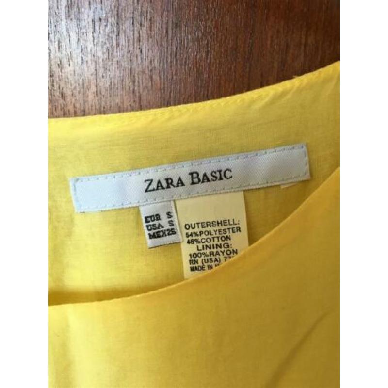Zara jurk trend ruffle mt s geel