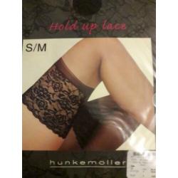 zwarte hold up lace set van hunkemoller stay-ups