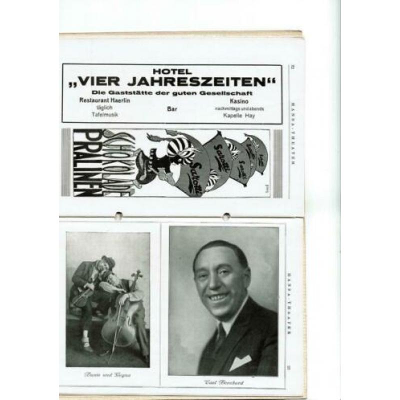Bijna 100 jaar oud programmaboek Hansa Theater