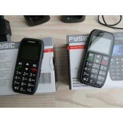 Fysic big button GSM, telefoon, FM7500, in doos, nieuw, 2 st