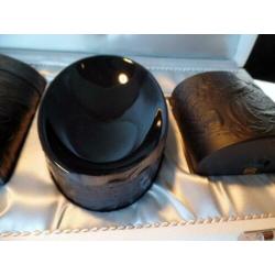 Design Bjorn Wiinblad zwart glazen rookersset in luxe box