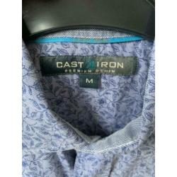 Cast iron blauwe herenblouse maat M