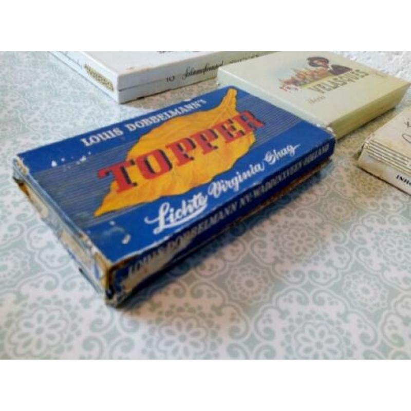 5 oude kartonnen sigarendoosjes / tabak verpakking