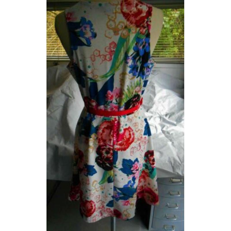 Bloemen vintage rockabilly pin-up 50s swingende jurk mt L.