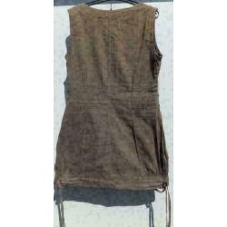 SOURCING bruin bewerkt tuniek met koorden mt M