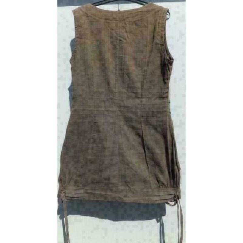 SOURCING bruin bewerkt tuniek met koorden mt M