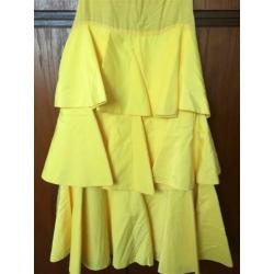 Zara jurk trend ruffle mt s geel