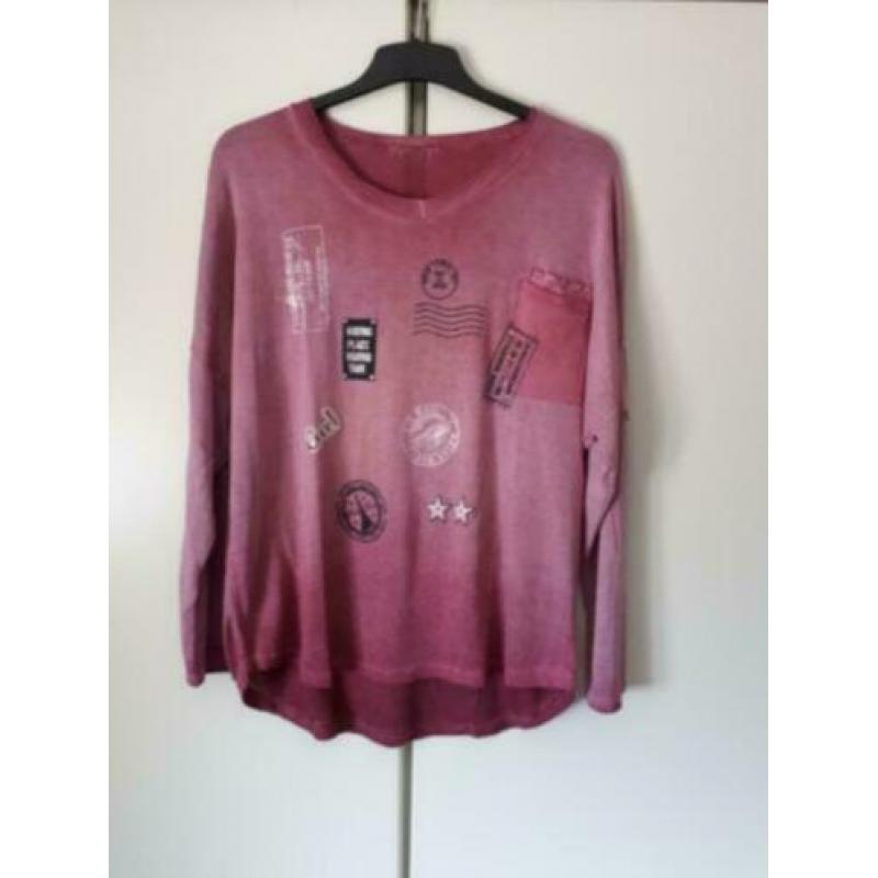 Magna top shirt donkerrood