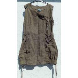 SOURCING bruin bewerkt tuniek met koorden mt M