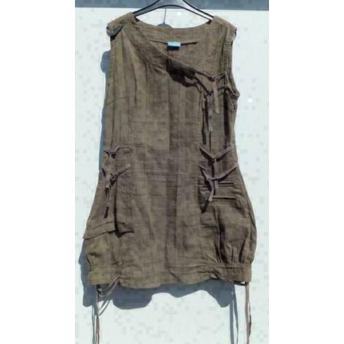 SOURCING bruin bewerkt tuniek met koorden mt M