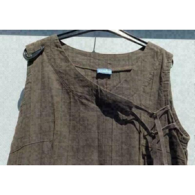 SOURCING bruin bewerkt tuniek met koorden mt M