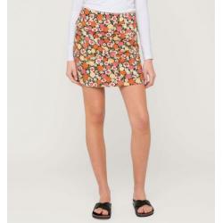 (C22) Nieuw retro vintage oranje bloemen rokje. Maat 38