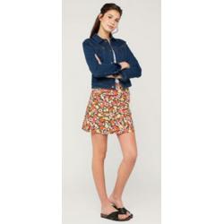 (C22) Nieuw retro vintage oranje bloemen rokje. Maat 38