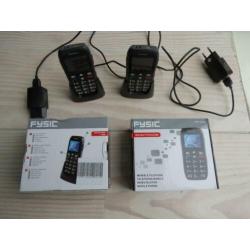 Fysic big button GSM, telefoon, FM7500, in doos, nieuw, 2 st