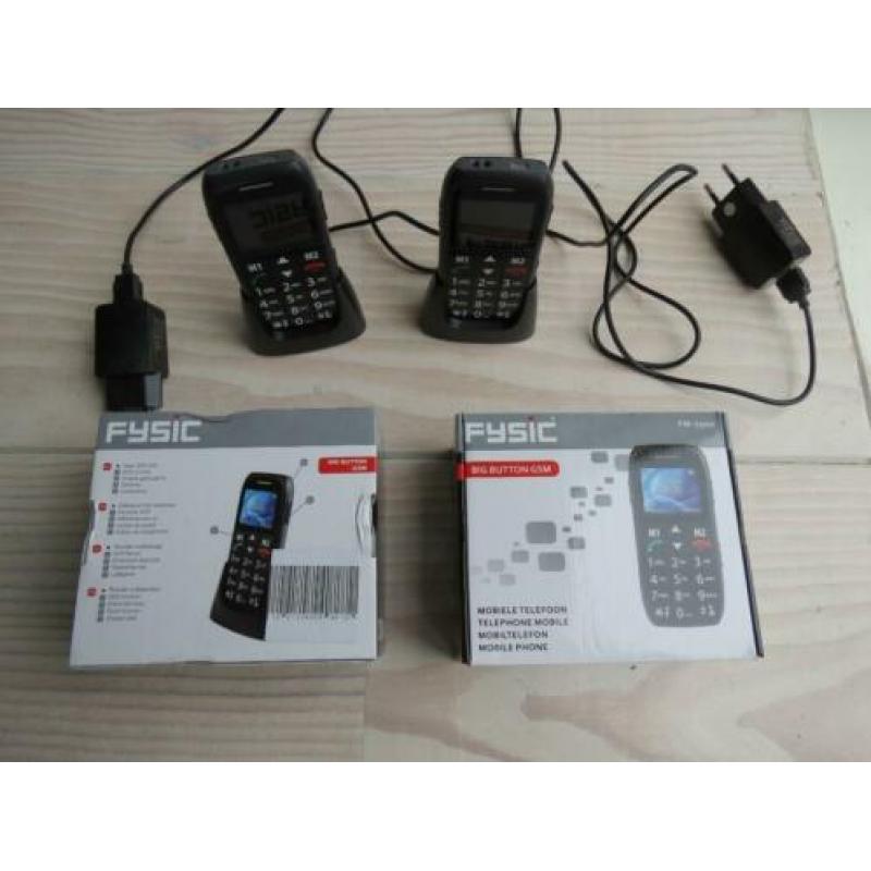 Fysic big button GSM, telefoon, FM7500, in doos, nieuw, 2 st