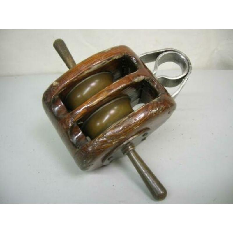 Houten blok, 2-schijfs, 16 - 20 mm, met belegpennen