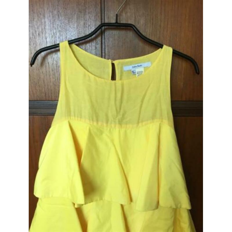 Zara jurk trend ruffle mt s geel