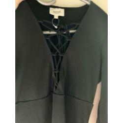 Seed Top body zwart mt M geknoopt v hals