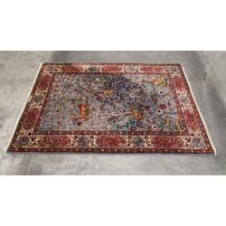 Handgeknoopt Perzisch tapijt animals blue Ghoum wol 170x240