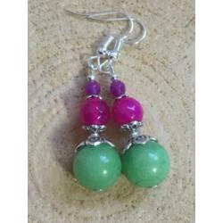 3+1 gratis! Oorbellen met agaat en jade.