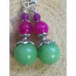 3+1 gratis! Oorbellen met agaat en jade.