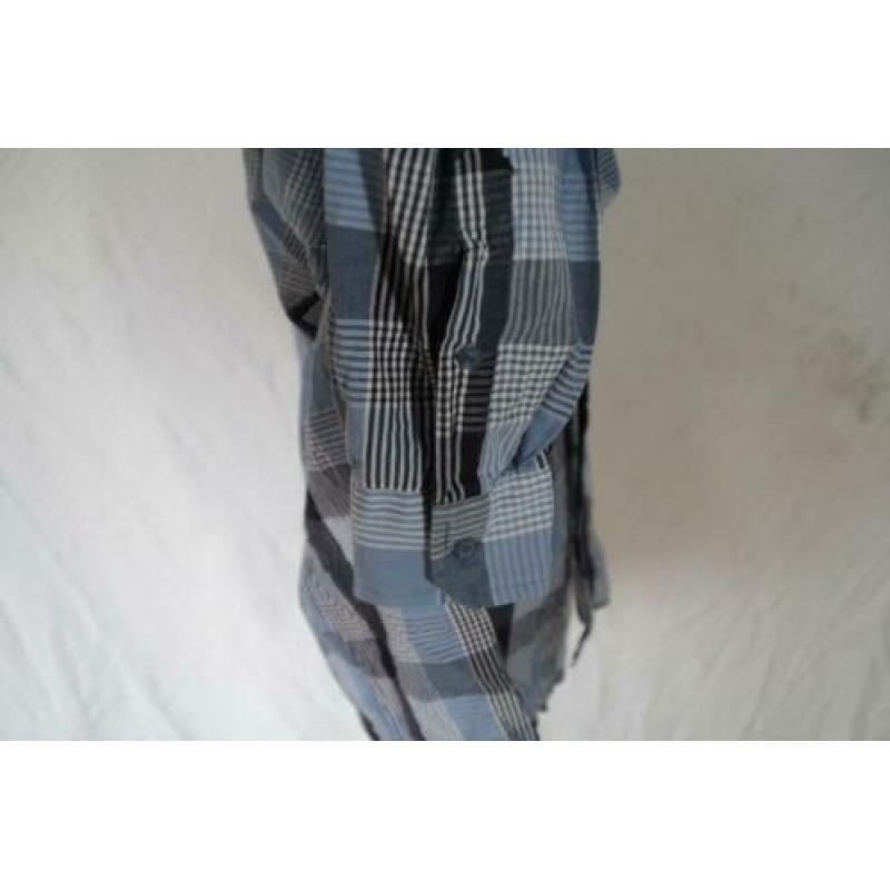 Blauw geruit overhemd.100% katoen.Mt XXL.Merk New Roads
