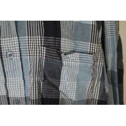 Blauw geruit overhemd.100% katoen.Mt XXL.Merk New Roads