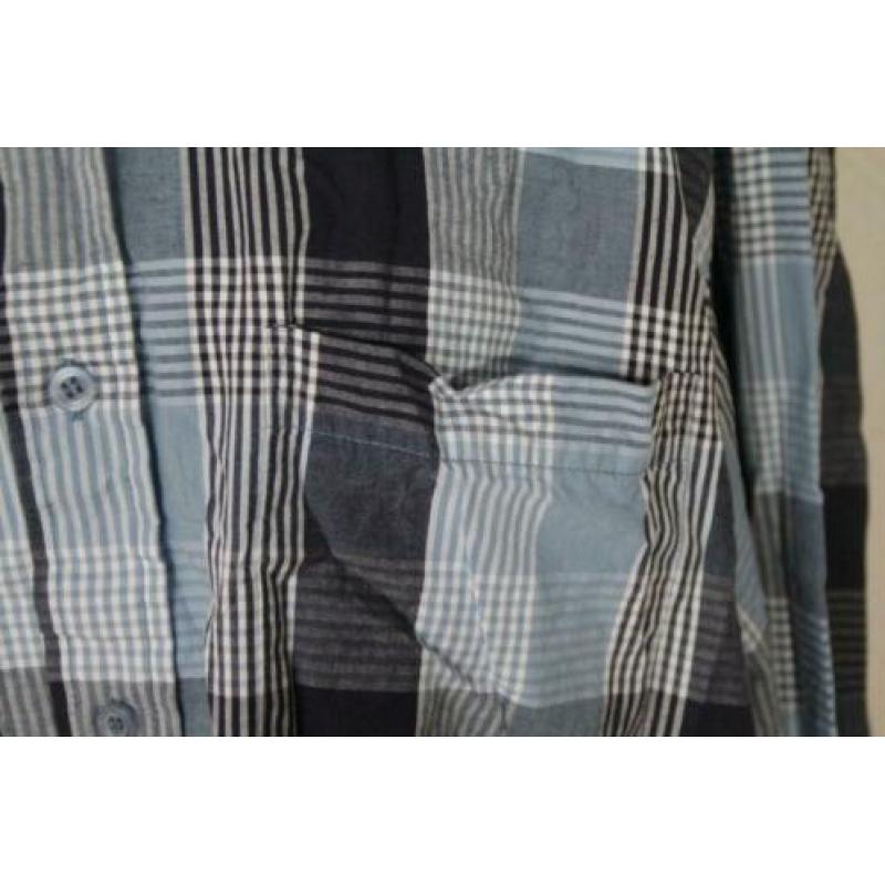 Blauw geruit overhemd.100% katoen.Mt XXL.Merk New Roads