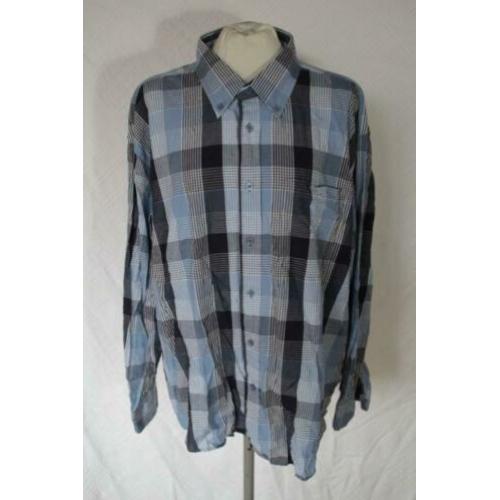 Blauw geruit overhemd.100% katoen.Mt XXL.Merk New Roads
