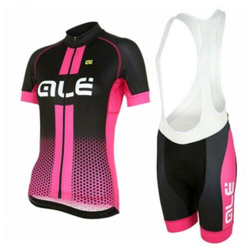 Dames Ale zwart roze wielerkleding wielerset - direct lever