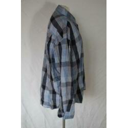 Blauw geruit overhemd.100% katoen.Mt XXL.Merk New Roads