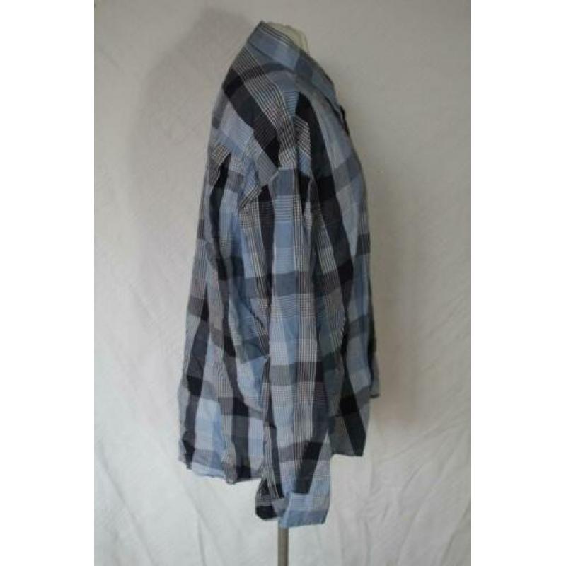 Blauw geruit overhemd.100% katoen.Mt XXL.Merk New Roads