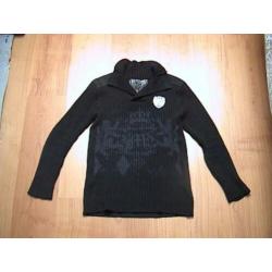 CARBONE / CRB stoere ZGAN zwarte trui voor jongen maat 128