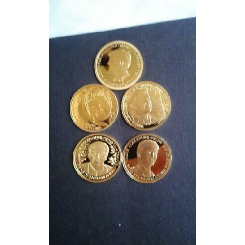 5x gouden munten [wilhelm alexander