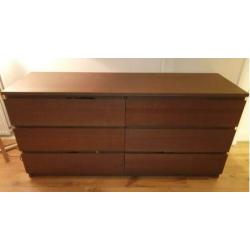 Malm Ladekast met 6 lades, essen, 160x78 cm