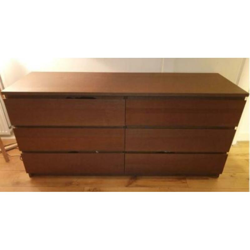 Malm Ladekast met 6 lades, essen, 160x78 cm