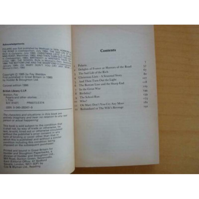 Polaris and other stories Fay Weldon Coronet Books 1986