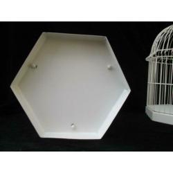 Nieuwe Wit Metalen Brocante Vogelkooi 42,5 cm hoog
