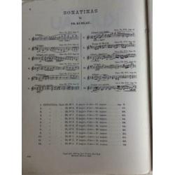 2 piano muziekboeken, nummer 1 en 2 van Kuhlau, sonates