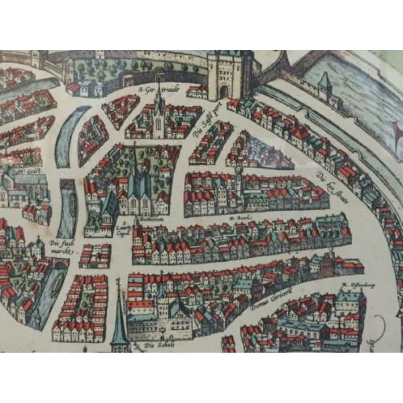Prachtige kaart plattegrond Zwolle