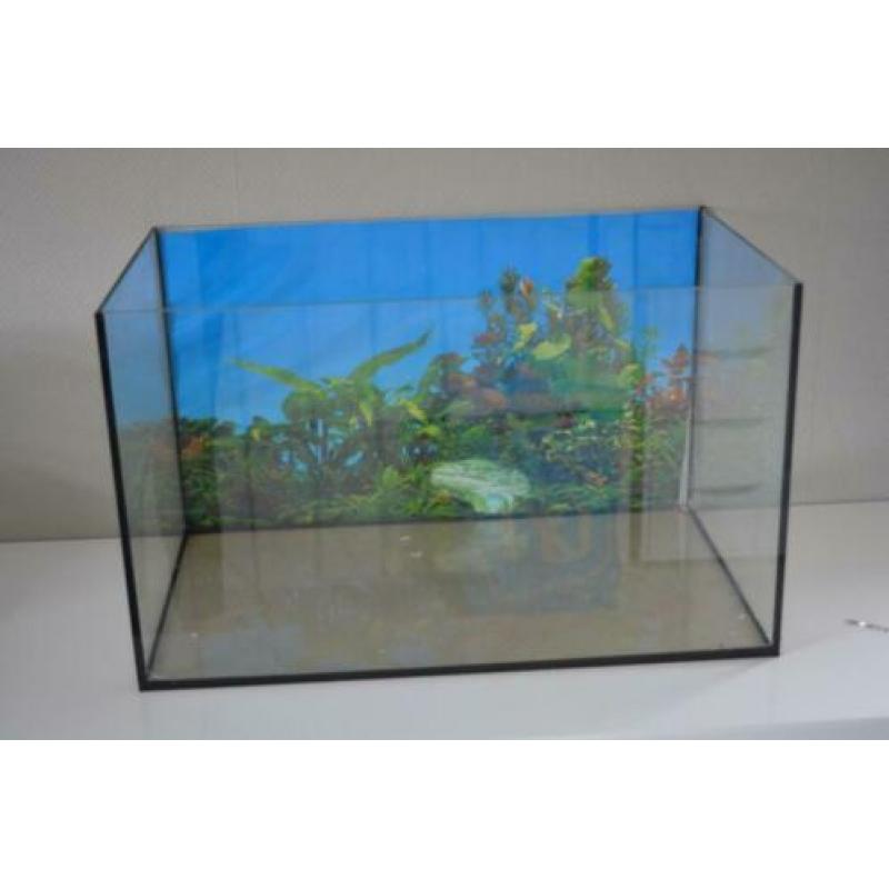 Leeg aquarium en toebehoren