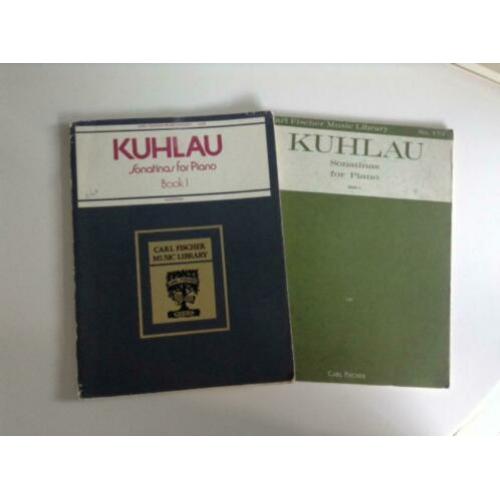 2 piano muziekboeken, nummer 1 en 2 van Kuhlau, sonates