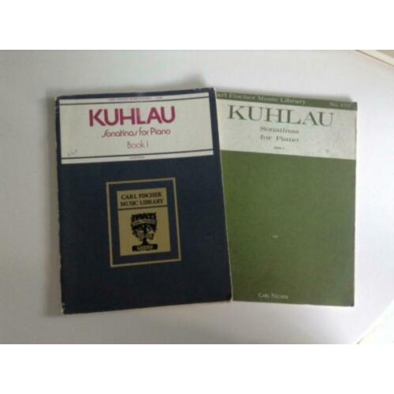 2 piano muziekboeken, nummer 1 en 2 van Kuhlau, sonates