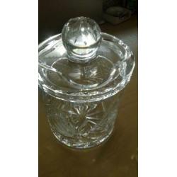 Brocante kristallen biscuit pot bonbonniere cookiejar