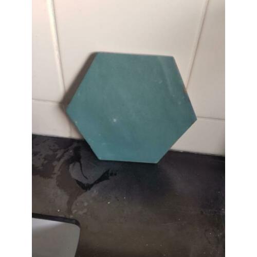 Wandtegels honinggraat kleur mat turquesa